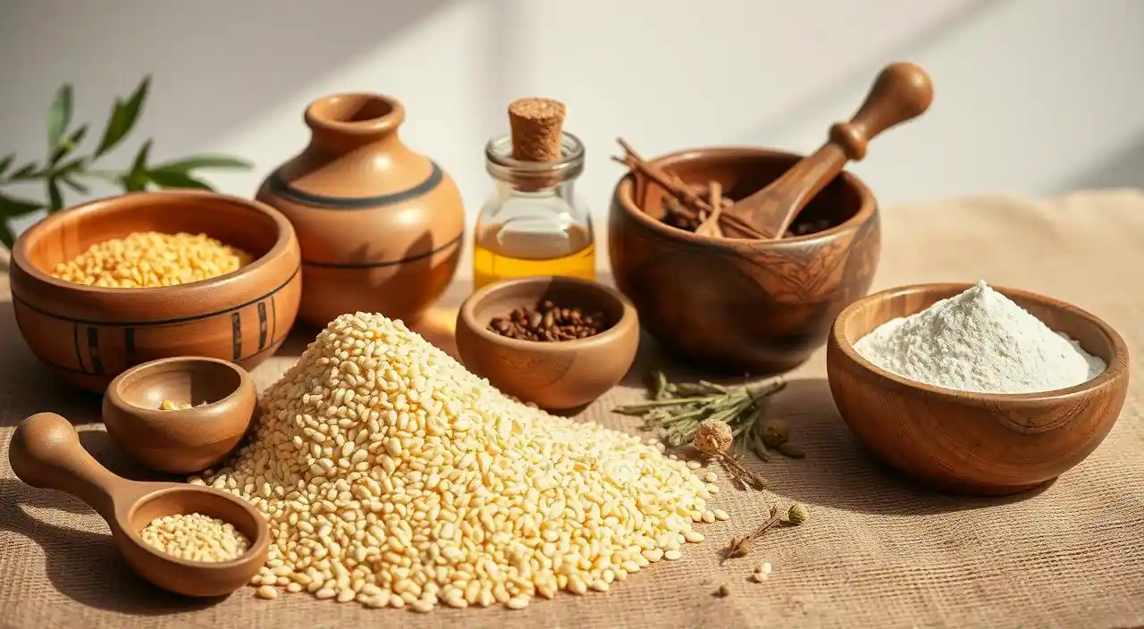 مكونات الدلكة السودانية الأصلية لنعومة البشرة في 3 خطوات 1 مكونات الدلكة السودانية