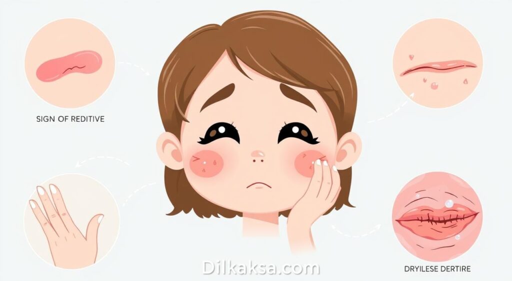 علامات البشرة الحساسة